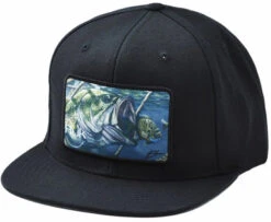 Huk Bass And Blue Flat Bill Trucker Hat