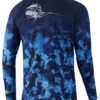 Huk Refraction Fish Fade Long Sleeve Shirt - San Sal - Medium