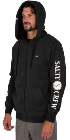 Salty Crew Refuge Sherpa Zip Fleece - Black Heather - X-Large -Deals Fishing Store salty crew refuge sherpa zip fleece black heather xl 79359.1651421731