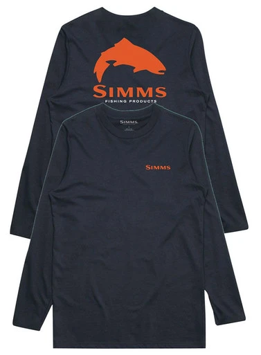 Simms Long Sleeve Tech Tee - Trout Logo - Navy - XL 1 Simms Long Sleeve Tech Tee - Trout Logo - Navy - XL