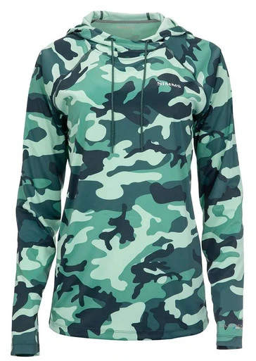 Simms Womens Solarflex Hoody - Woodland Camo Avalon - X-Small 1 Simms Womens Solarflex Hoody - Woodland Camo Avalon - X-Small